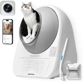 Comparer les prix de Bac à litière autonettoyant PRO Ultra Haute Performance équipé dune caméra IA 5G/WiFi convient aux foyers multi-chats