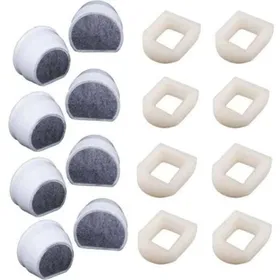 Comparer les prix de Lot de 16 Filtres pour Fontaine à Eau - Préfiltres en Mousse et Charbon Actif Compatibles avec  INOX 360 Chat et Chien