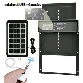 Meilleurs prix pour Porte Automatique Poulaille Alliage daluminium -  solaire et USB - 4 modes - avec minuterie et capteur de lumière - Anti-pincement