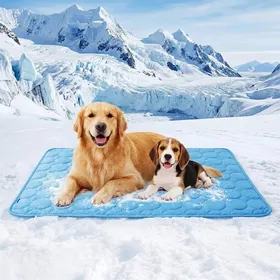 Comparer les prix de Tapis Rafraîchissant pour Chien et Chat Étanche Lavable Longue Fraîcheur Bleu Taille S 50×40cm