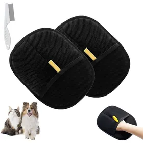 Comparer les prix de Reusable Electrostatic Pet Hair Removal Gloves Pet Hair Remover Glove Reusable Cat & Dog Hair Remover for Couch Furniture