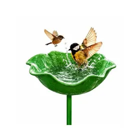 Meilleurs prix pour Mangeoire à Oiseaux Forme Fleur Verte - Bac à Eau pour Jardin - Ø 15 cm H 65 cm
