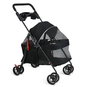 Meilleurs prix pour Sac de transport à roulettes pour animaux - Fianao - Métal - 98X70X50cm - Filet de ventilation - NOIR