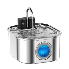 Comparer les prix de Fontaine a Eau Chat s Fil: 3.2L Fontaine à Eau pour Chat en Acier Inoxydable avec Détecteur de Mouvement -Batterie  FONTAINE A EAU