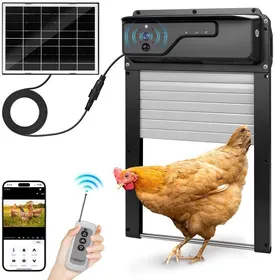 Comparer les prix de Solaire pour Poulailler Automatique avec APP / Caméra 1080P Batterie 5000MAH 34x23cm Minuterie Application WLAN/Télécommande IP65