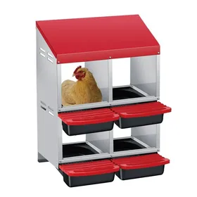 Comparer les prix de Pondoir pour Poules Nichoirs  4 cases avec perchoir antirouille /Nichoir  2 Niveaux-Antirouille /Étanche/ Ventilé -Rouge