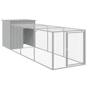 Meilleurs prix pour Meilleures Poulailler-Clapier-Cage avec cour - gris clair 110x405x110 cm - acier galvanisé SSD3699031