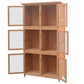 Comparer les prix de Bon plan Clapier Enclos animaux - JILI HOT - Cage pour animaux 6 compartiments Bois - Pour Jardin Thome5625198