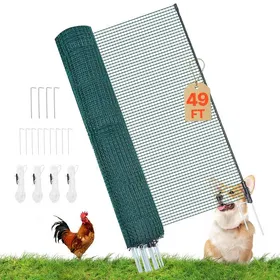 Meilleurs prix pour Clôture Filet Mobile-VEVOR-15x12 m-Filet de Clôture pour Chien en Plastique Temporaire-pour Poules Jardin