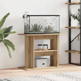 Comparer les prix de Support daquarium en bois dingénierie - vidaXL - 80x35x60 cm - Chêne artisanal - 3 niveaux de rangement