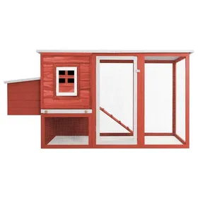 Meilleurs prix pour VIDAXL Poulailler dextérieur - enclos de qualité - avec 1 nichoir Rouge Bois - (202x75x98 cm) BONNE18