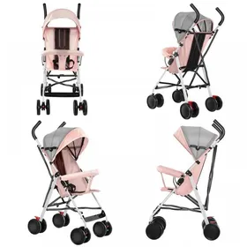 Comparer les prix de XJING-Poussette pliable avec canopée pour sasseoir-Très grand toit solaire - Convient aux enfants de 0 à 4 ans-Rose