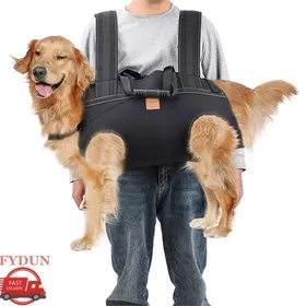 Meilleurs prix pour FYDUN Sac de transport pour chien de grande taille Sac à dos de transport pour grand chien écharpe animalerie soin Noir Noir XL