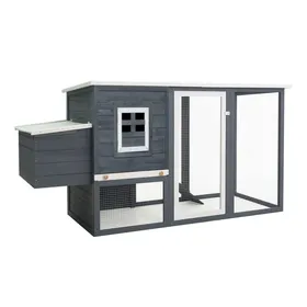 Meilleurs prix pour Clapier - Poulailler d'extérieur - avec 1 nichoir Gris Bois  SS00232636