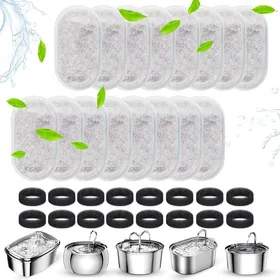 Comparer les prix de Filtre Fontaine Eau Chat,16 Packs Filtre Fontaine Chat,Filtre de Remplacement pour Abreuvoir en Acier Inoxydable 2L / 3.2L,Filtre
