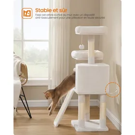 Meilleurs prix pour Arbre à chat Centre dActivités à Griffer 114 cm Blanc