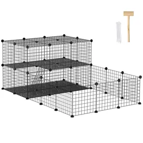 Meilleurs prix pour PawHut - Enclos pour Animaux de Compagnie - Résine PP - 175x105x70cm - Noir