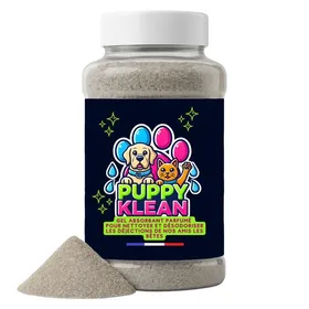 Comparer les prix de Absorbant urine déjections pour chiot chien et chat anti-odeurs parfum eucalyptus – 1 Litre - PuppyKlean