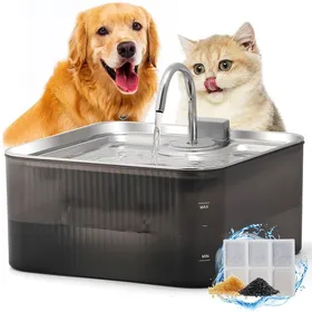 Meilleurs prix pour Fontaine à Eau Chat et Chien 7L en Acier Inoxydable de Grande Capacité Distributeur Eau Chat avec 3 Filtres de FONTAINE A EAU