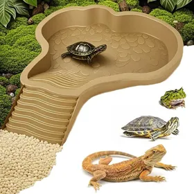 Meilleurs prix pour Abreuvoir Tortue Terrestre Bol deau pour Reptiles avec éChelle Rampe Animaux Piscine-FW