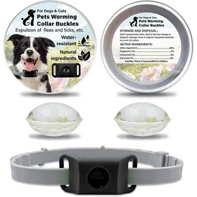 Meilleurs prix pour Collier Anti Parasitaire ChienPendentif Répulsif Huiles Essentielles Médaillon Réglable Contre uces et Tiques pour Chien et Chat