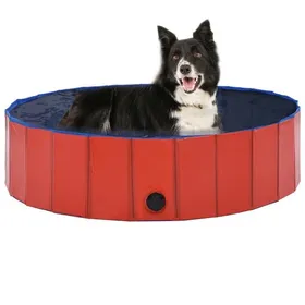 Comparer les prix de Piscine pliable pour chiens - vidaXL - Rouge - PVC - 120x30 cm