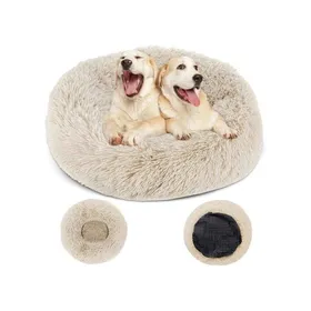 Comparer les prix de Panier pour chien rond - 80 cm - Amovible - Lavable en machine - Confortable - Moelleux - Antidérapant