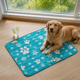 Meilleurs prix pour Tapis de refroidissement chien 28 x 22 épais et durable pour chiens Anti-morsure machine lavable instantané à froid chiens