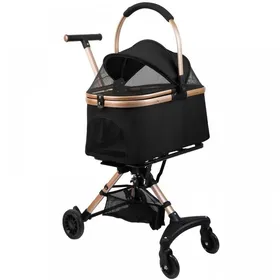 Comparer les prix de SUPFINE Poussette pour Animaux Poussette de Voyage pour Chiot/Chat Support Amovible en Acier au Carbone + Tissu Oxford Noir