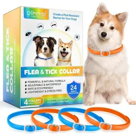 Meilleurs prix pour Collier Anti Puces Pour Chien 4 Pièces Anti Tiques Pour Chien Réglable Et Imperméable Sûr Et Naturel Longueur 60Cm Protection