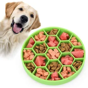 Comparer les prix de Gamelles pour chien à alimentation lente gamelles en silicone avec ventouses antidérapantes et anti-avalement - Vert