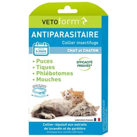 Comparer les prix de Vetoform Antiparasitaire Collier Insectifuge Chaton et Chat 1 Unité