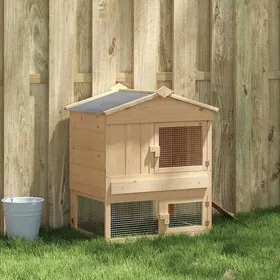 Comparer les prix de Poulailler Marron 75 x 60 x 89 cm en bois de pin avec toit de protection et porte verrouillable pour Petits Animaux 49006