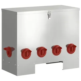 Comparer les prix de Mangeoire pour poules - vidaXL - Argent - Acier galvanisé - 605x29x51 cm - Capacité 25 kg - Résistant aux intempéries