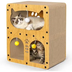 Meilleurs prix pour Griffoir pour Chat Double Couche Grattoir Chat Carton XL 51 x 43 x 285 cm Griffoir Chat Maison pour Griffer Se  DECORS DE TABLE