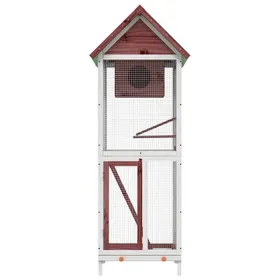 Meilleurs prix pour Volière pour Canaries Perroquet MVS - Maison à oiseaux moka 60x585x160 cm bois massif de pin - shop19020763