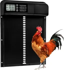 Meilleurs prix pour Porte Automatique Poulailler avec Minuterie Manuel cran LED Anti - pincement Conception Mise Aluminium Aliment par Batterie