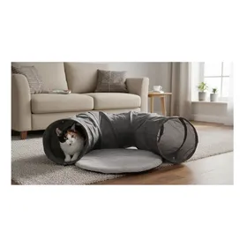 Meilleurs prix pour Jeu Tunnel interactif pour chat Gris foncé avec balle 95 cm