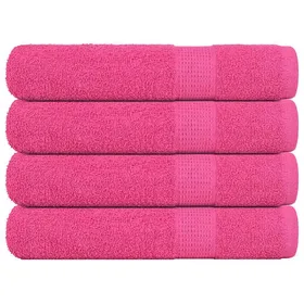 Meilleurs prix pour vidaXL Serviettes 4 pcs rose 100x200 cm 360 g/m² 100% coton serviette de plage serviette dinvité grande serviette de 137059