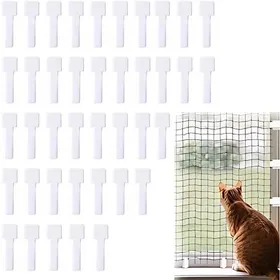 Comparer les prix de Crochets adhésifs pour filet à chat - JOZSI - 40 pièces - Sans perçage - Adhérence forte
