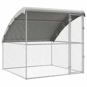Meilleurs prix pour [7605756] Kennel pour Chiens avec stockage Argenté 2x2x2 m AcierPoids:26.8 Kg