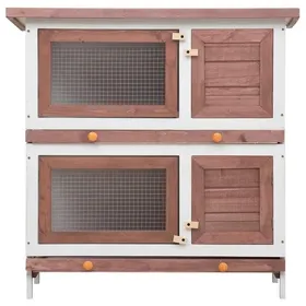 Comparer les prix de Bon plan Clapier Lapins Petit enclos - JILI HOT - Clapier dextérieur - 4 portes - Marron Bois - Pour Jardin Thome7231538