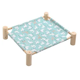 Meilleurs prix pour Panier et hamac pour chat - EINNENFFER - Lit surélevé en bois - Respirant - Intérieur/extérieur - 53x48x13cm