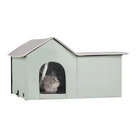 Comparer les prix de Maison Chat Chauffante-VEVOR-Niche Chat Extérieur avec Coussin Chauffant, Température Réglable-pour Rester au Chaud-L