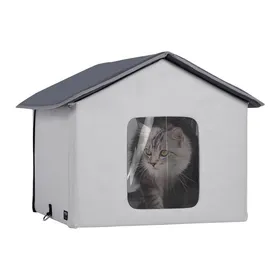 Comparer les prix de Maison Chat Chauffante-VEVOR-Niche Chat Extérieur avec Coussin Chauffant,Minuterie-pour Rester au Chaud-Gris, M