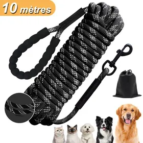 Comparer les prix de 10M Laisse pour chien - Longe pour chien élasticité - Poignée Rembourrée Souple - Corde pour Petits Moyen et Grand Chiens