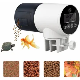 Comparer les prix de Distributeur automatique de nourriture pour poissons - MICH - Minuteur intégré - Écran LCD - 200 ml - Blanc