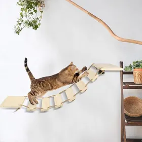 Meilleurs prix pour Yipeema. Pont mural pour chat cadre descalade pour chat DIY adapté à la plupart des chats couleur bois dorigine325*15*90cm.