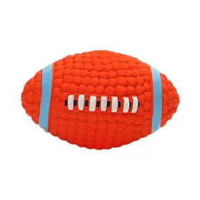 Comparer les prix de Balles pour chien　Balle Chien Jouet Ballon de Rugby Jouet à Mâcher Balle Latex pour Chien Jouets à Couinement Balle Son Étiquette