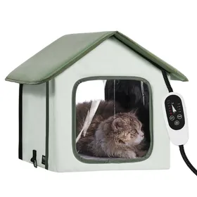 Comparer les prix de Maison Chat Surélevée Chauffante-VEVOR-Niche Chat Extérieur avec Coussin Chauffant Température Réglable-pour Rester au Chaud-S